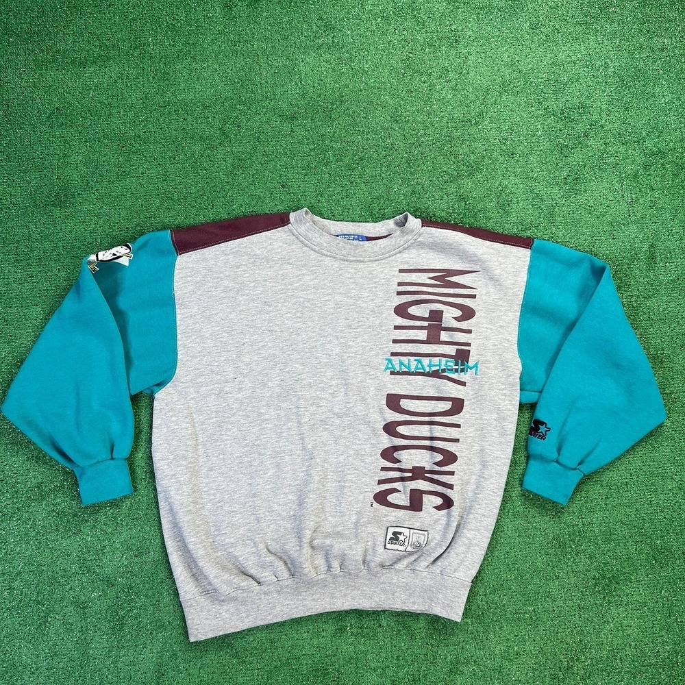 RARE Vintage 1990s Starter NHL Mighty Ducks Pullover Sweatshirt (LARGE)